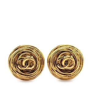 Chanel Cc Logo Round Clip-On Earrings #209274C62B